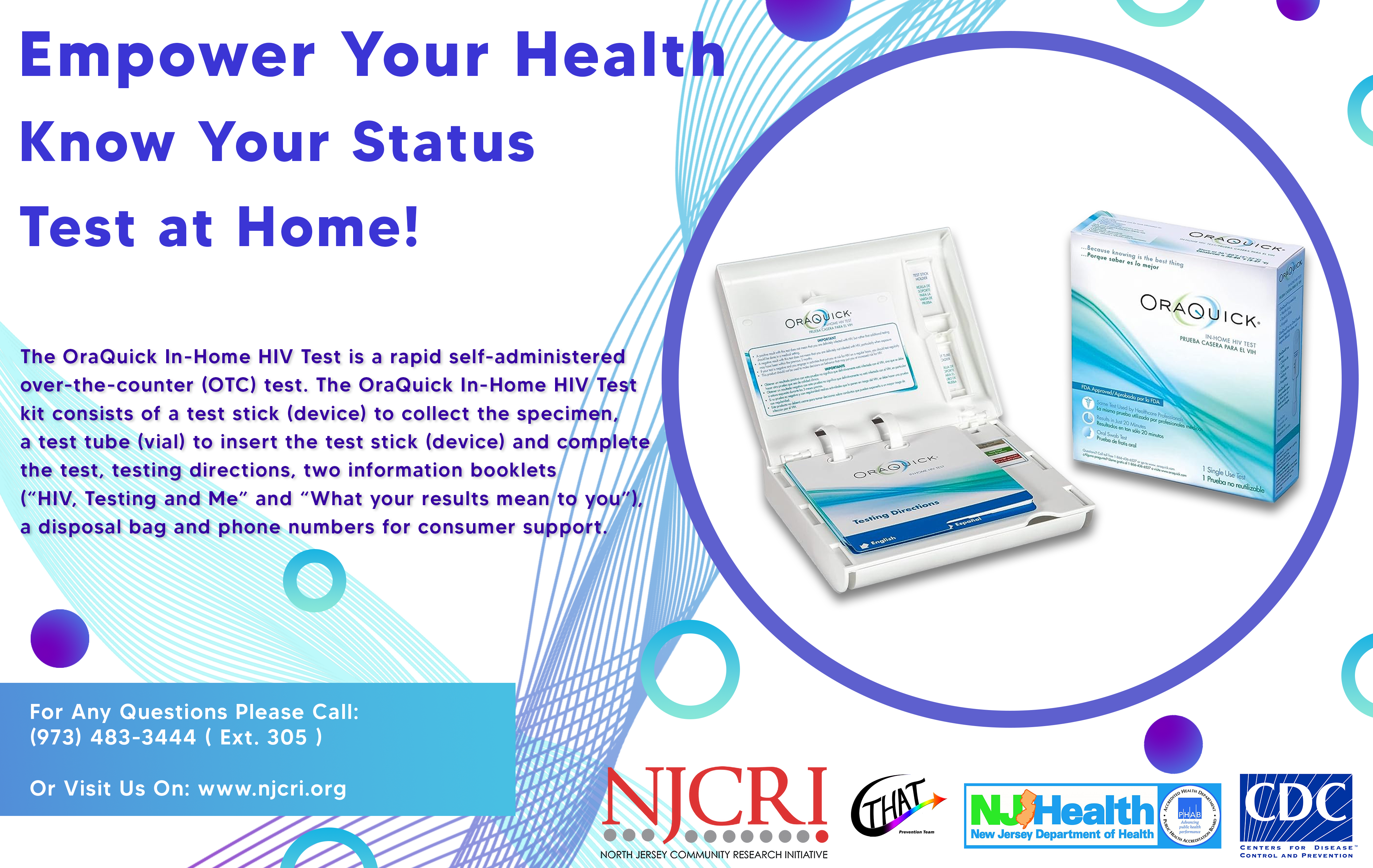 OraQuick advertisement developed for an innovative community program aimed at distributing at-home HIV tests in Newark, New Jersey. 2023